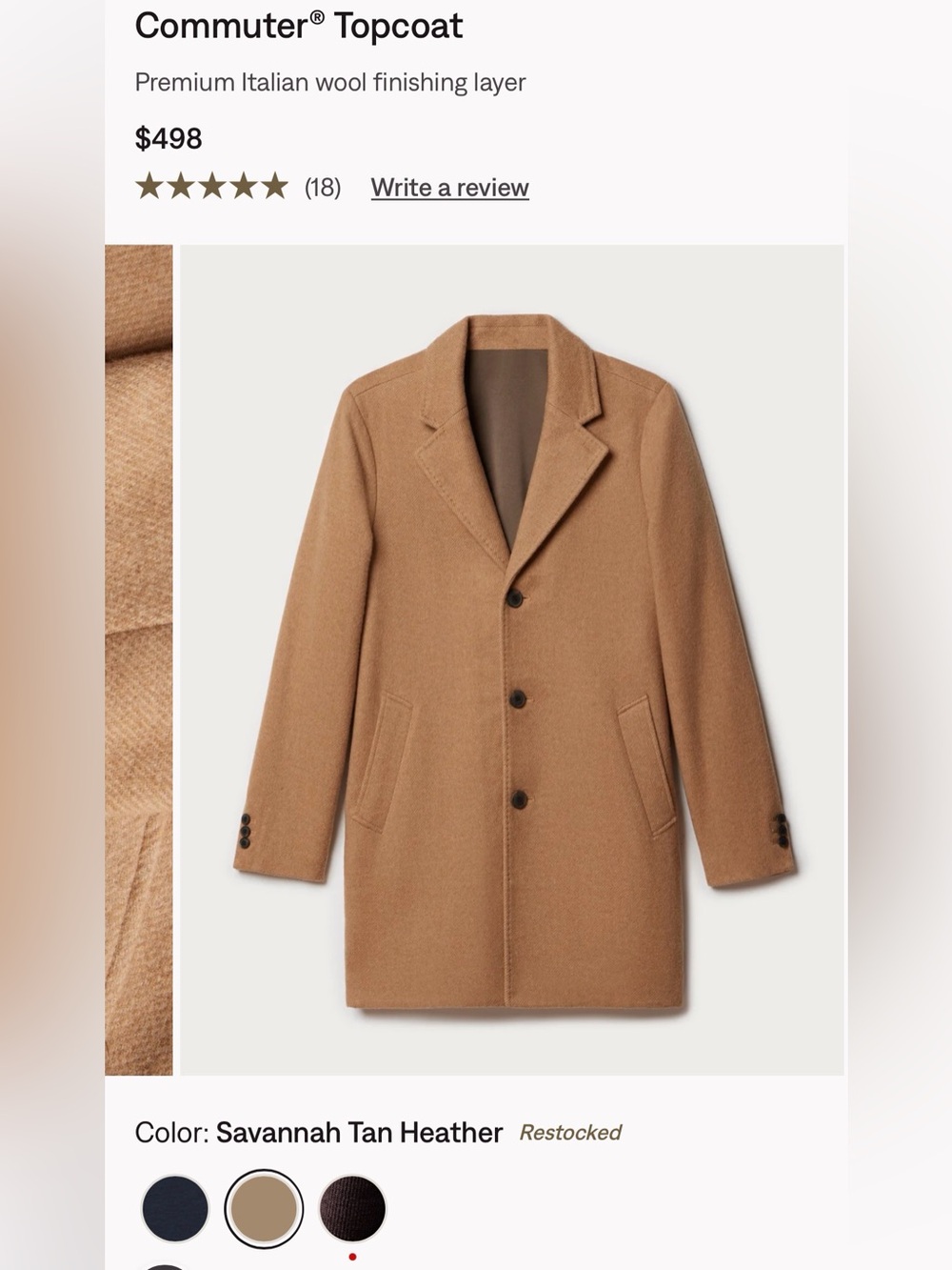 Rhone Commuter Top Coat L